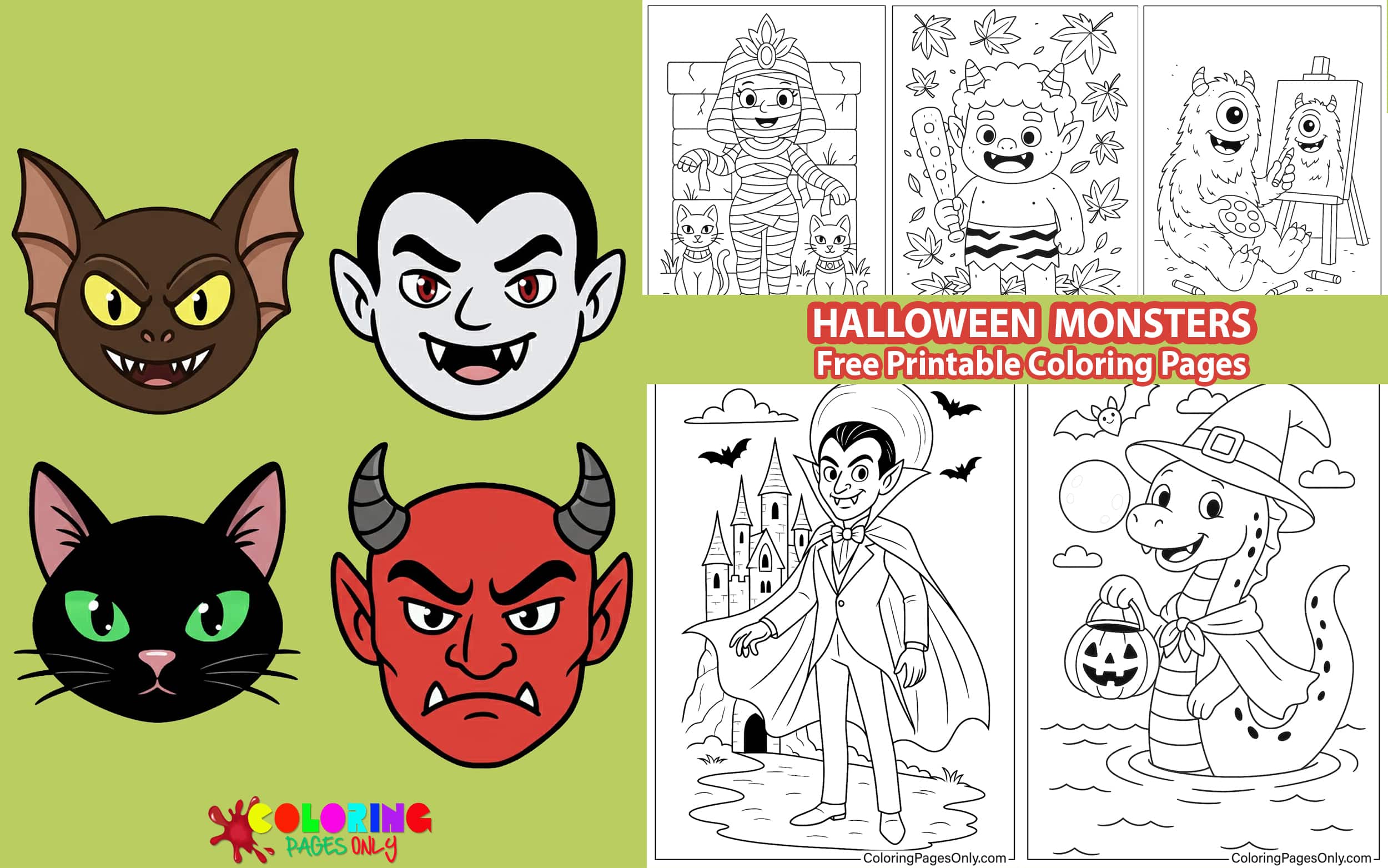 Halloween Monsters Coloring Pages