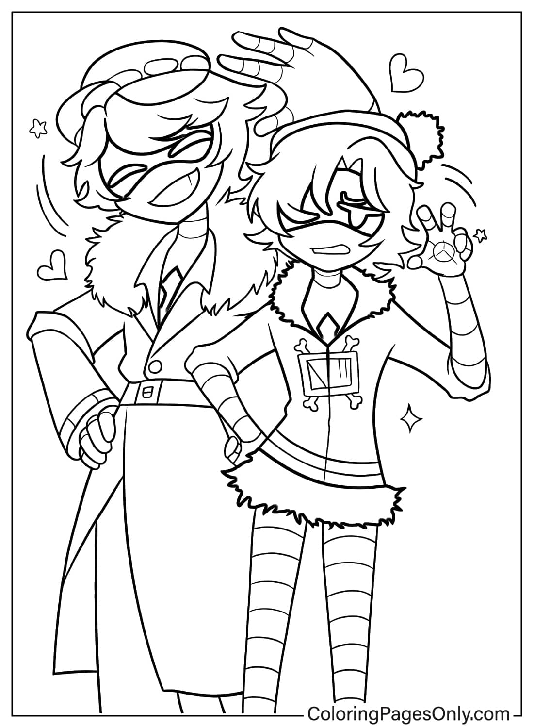 Murder Drones N Patting Uzis Head Coloring Page N drone patting Uzi Doorman head funny face from Murder Drones