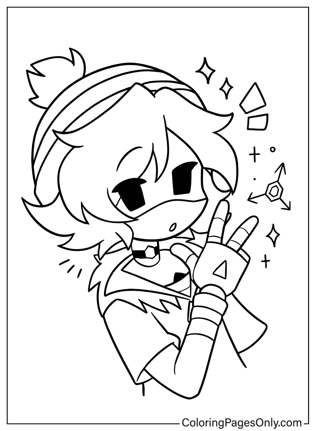 Murder Drones Uzi Doorman Peace Sign Coloring Page Uzi Doorman drone peace sign drawing outline from Murder Drones