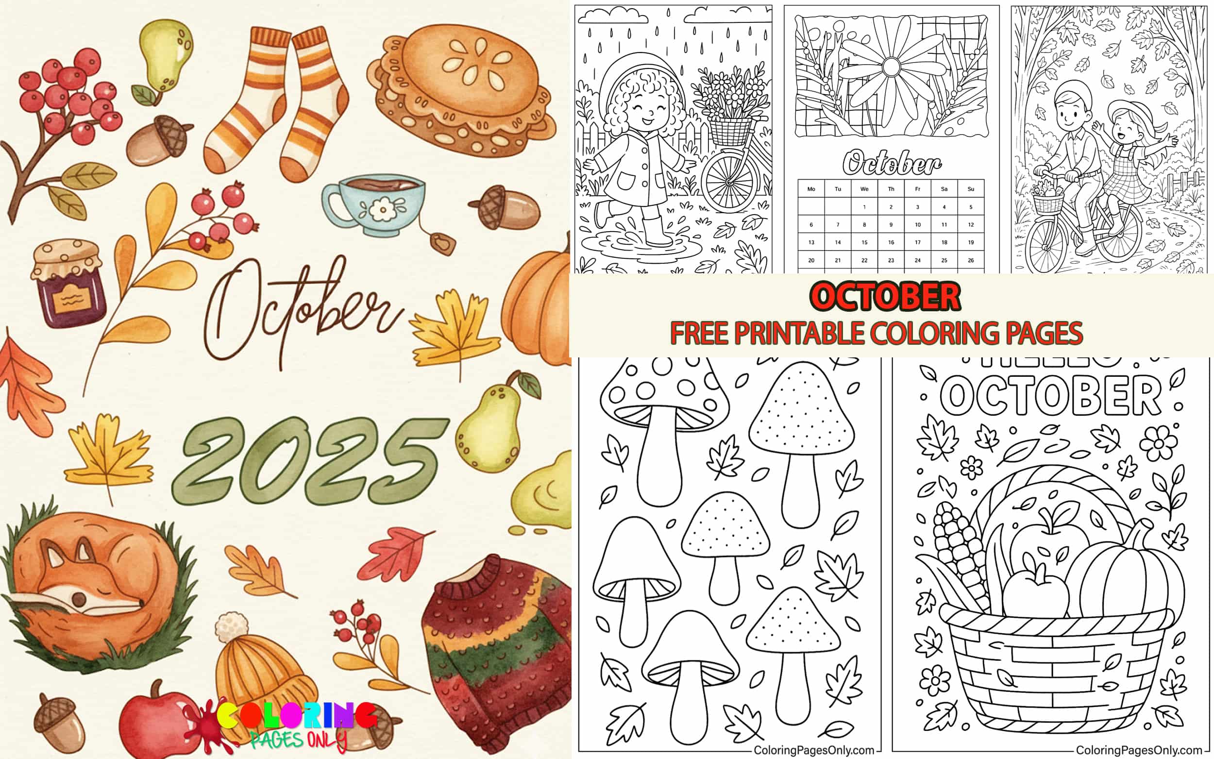 October 2025 Coloring Pages