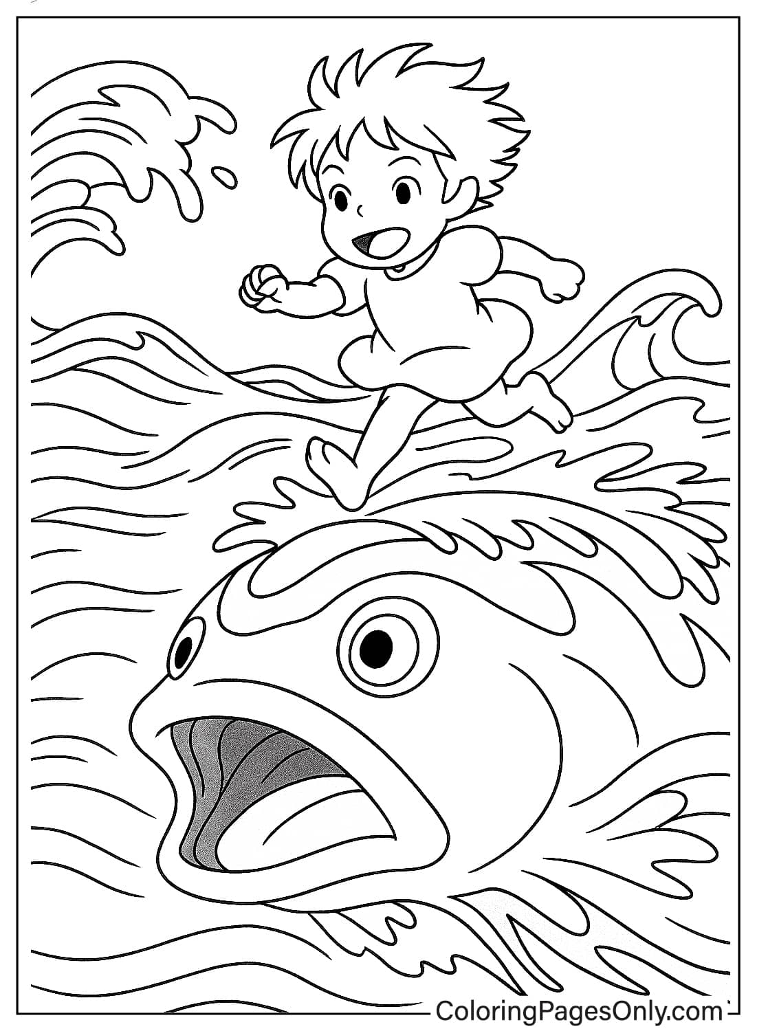 Free Ponyo Coloring Pages