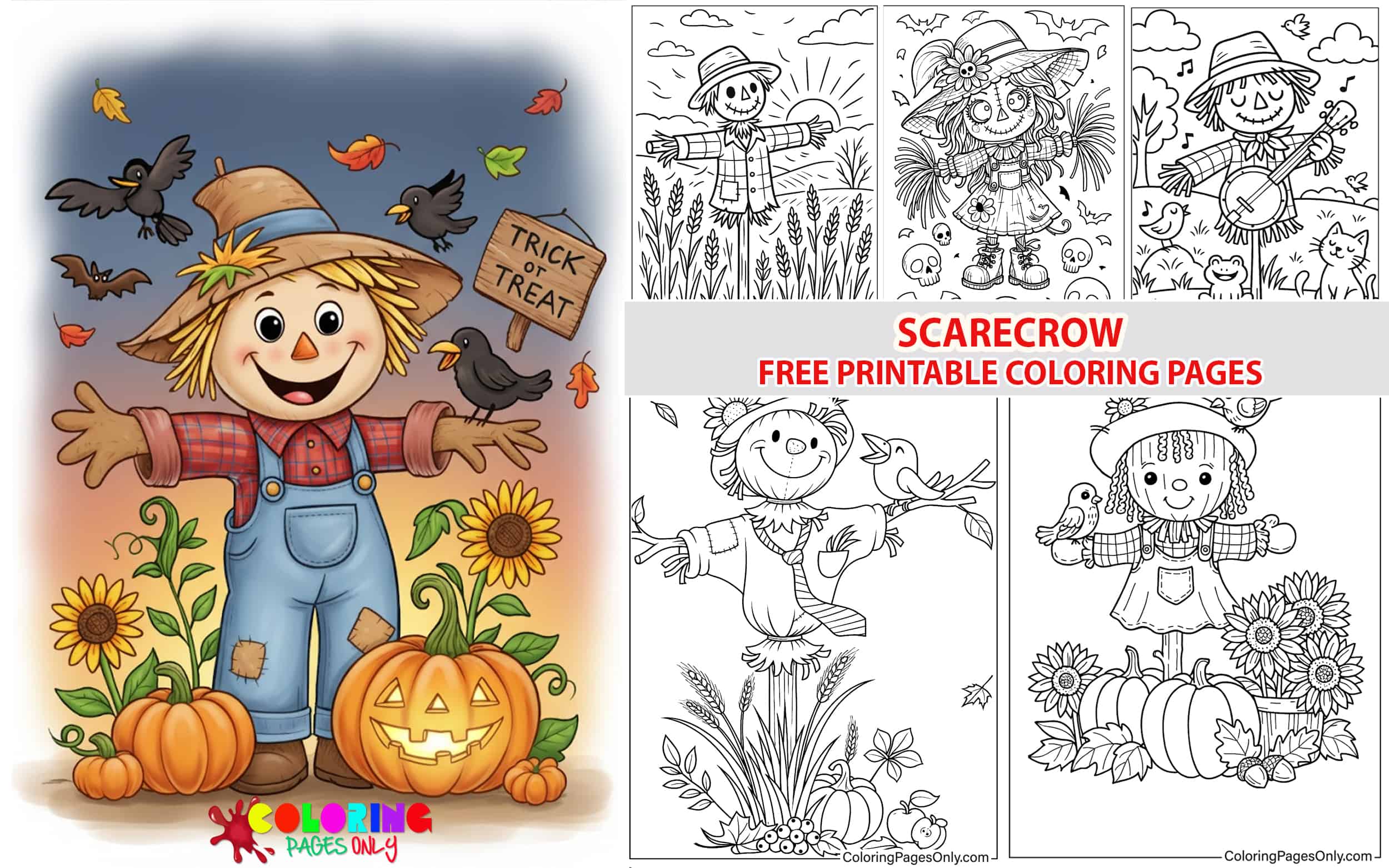 Scarecrow Coloring Pages