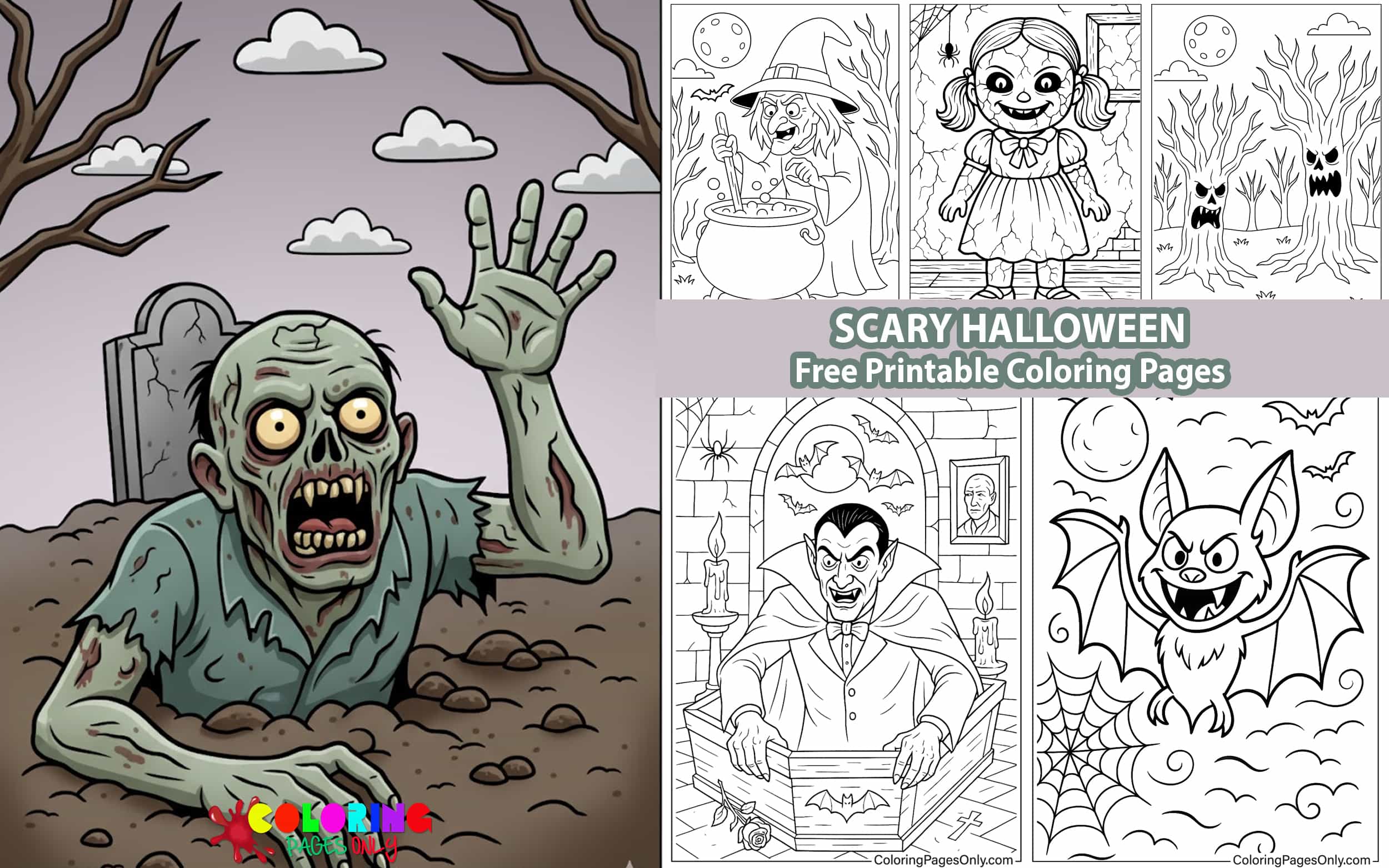 Scary Halloween Coloring Pages