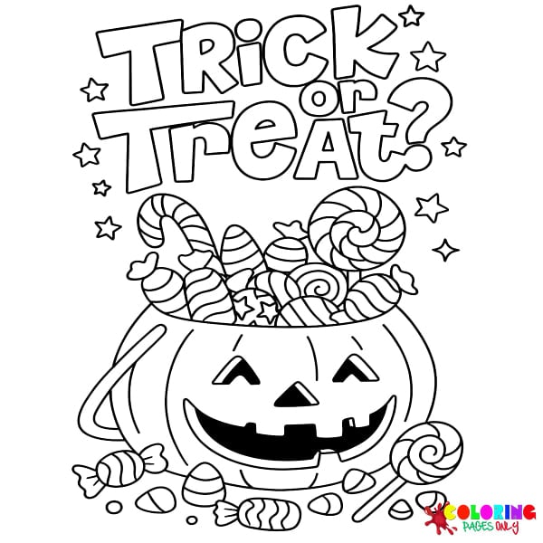 Trick or Treat Coloring Pages