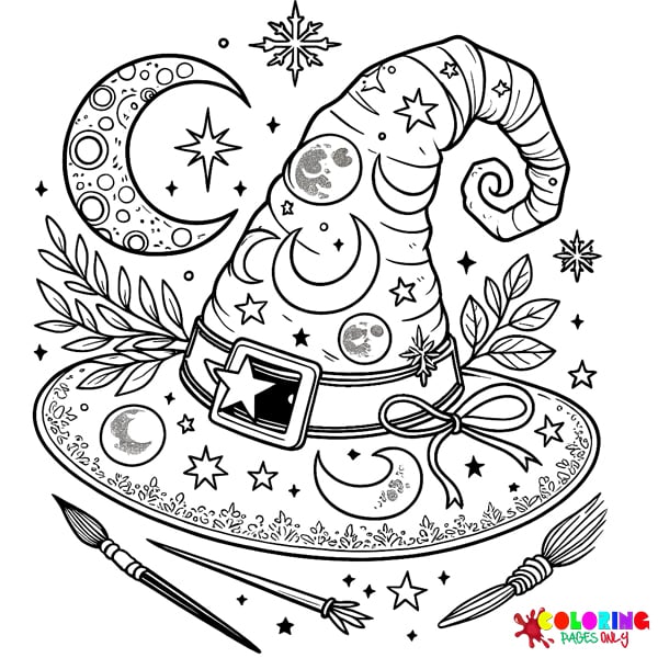 Witch Hat Coloring Pages