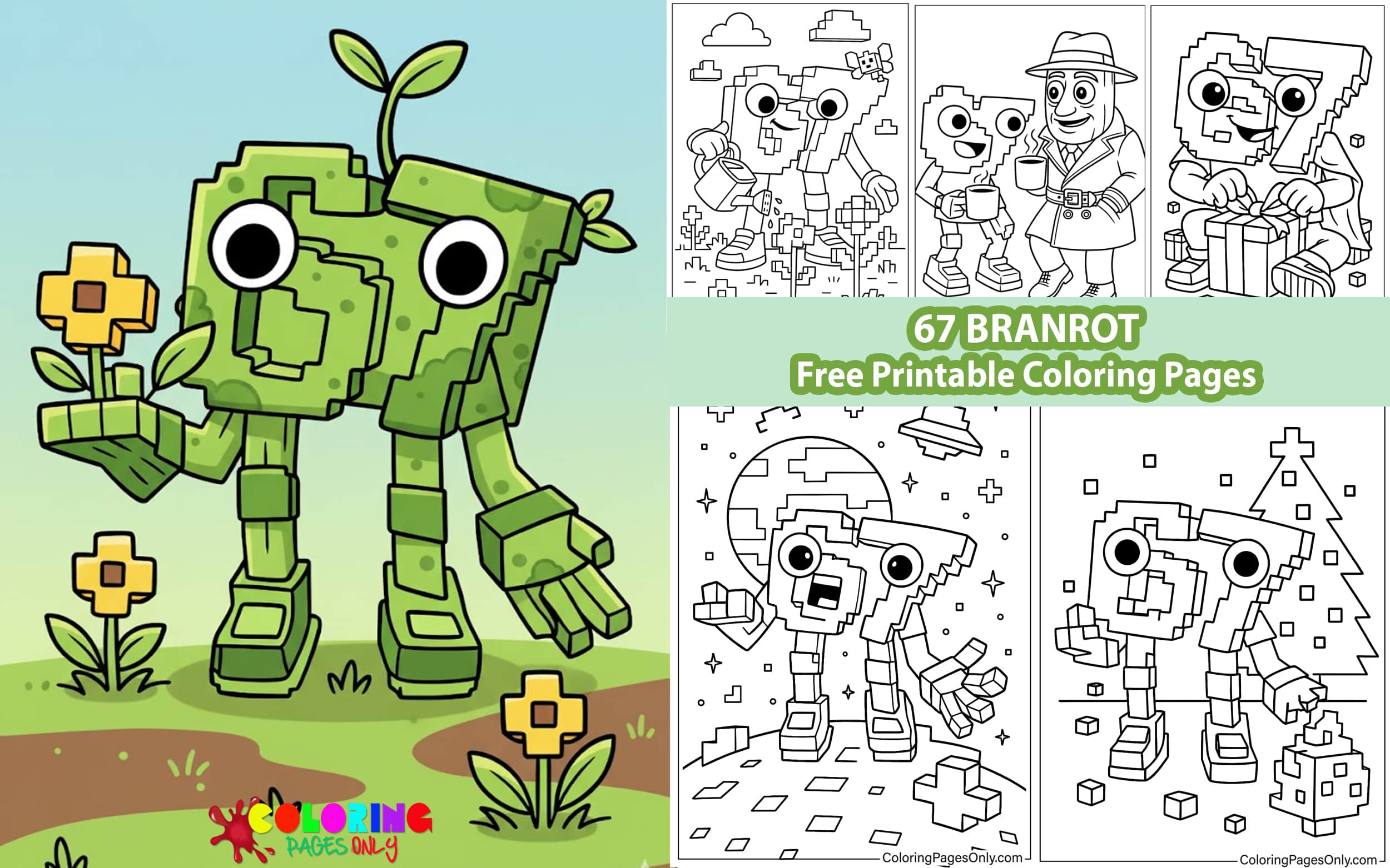 67 Brainrot Coloring Pages