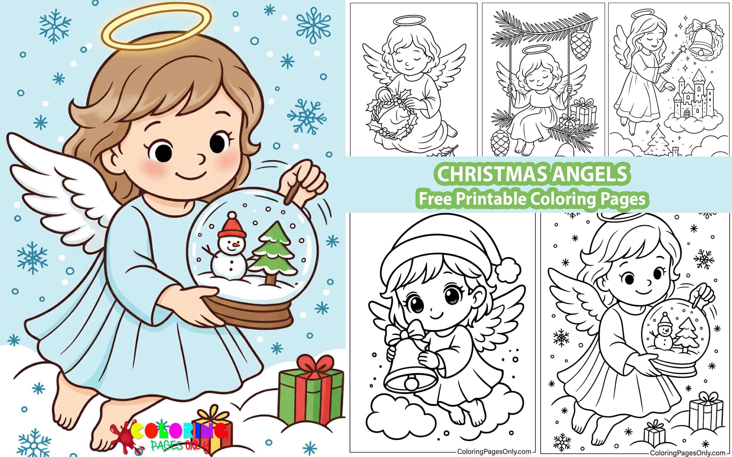 Christmas Angels Coloring Pages