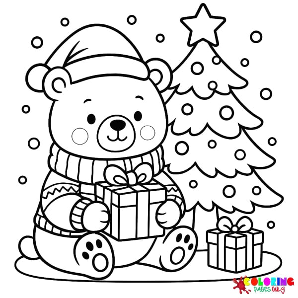 Christmas Animals Coloring Pages