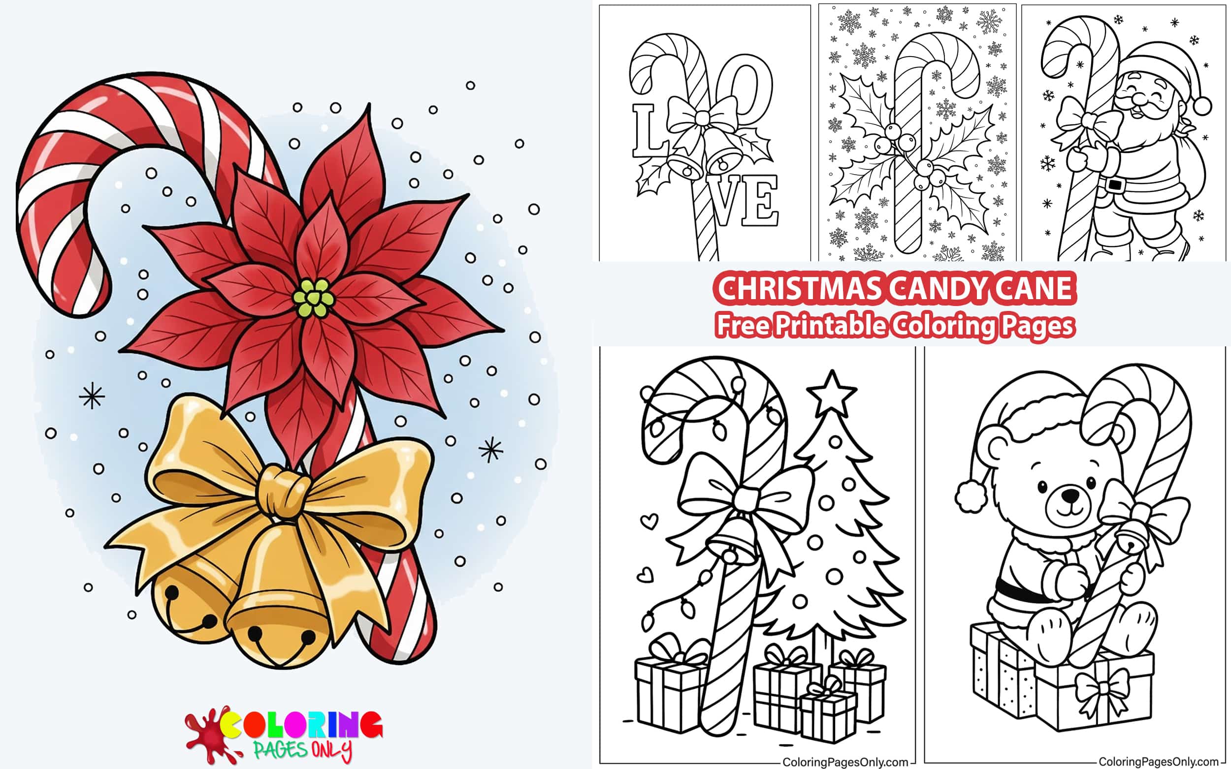 Christmas Candy Cane Coloring Pages