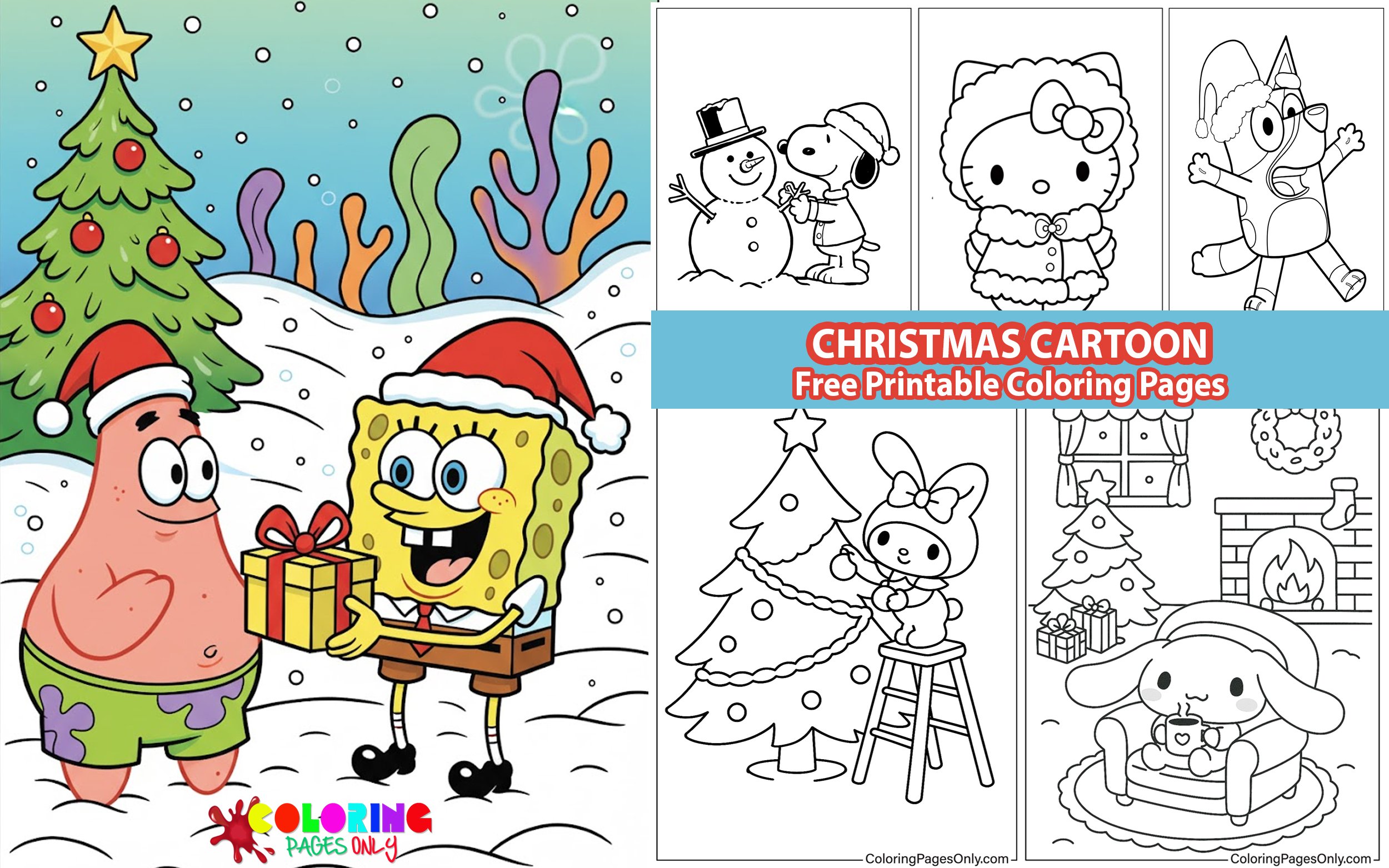 Christmas Cartoon Coloring Pages