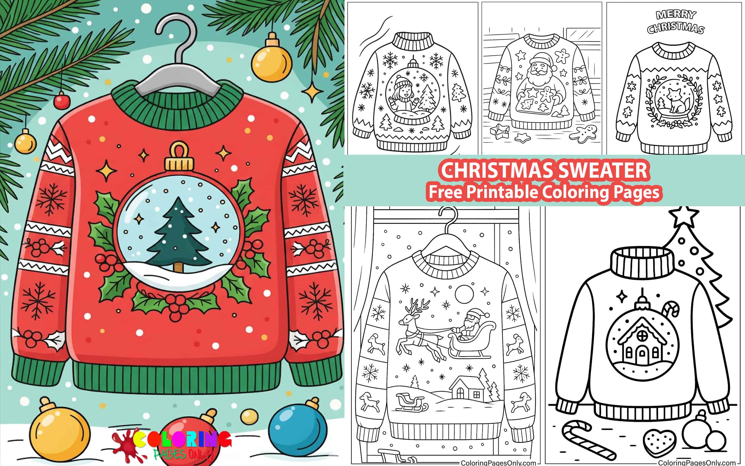 Christmas Sweater Coloring Pages