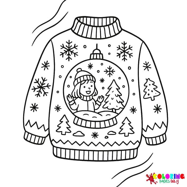 Christmas Sweater Coloring Pages