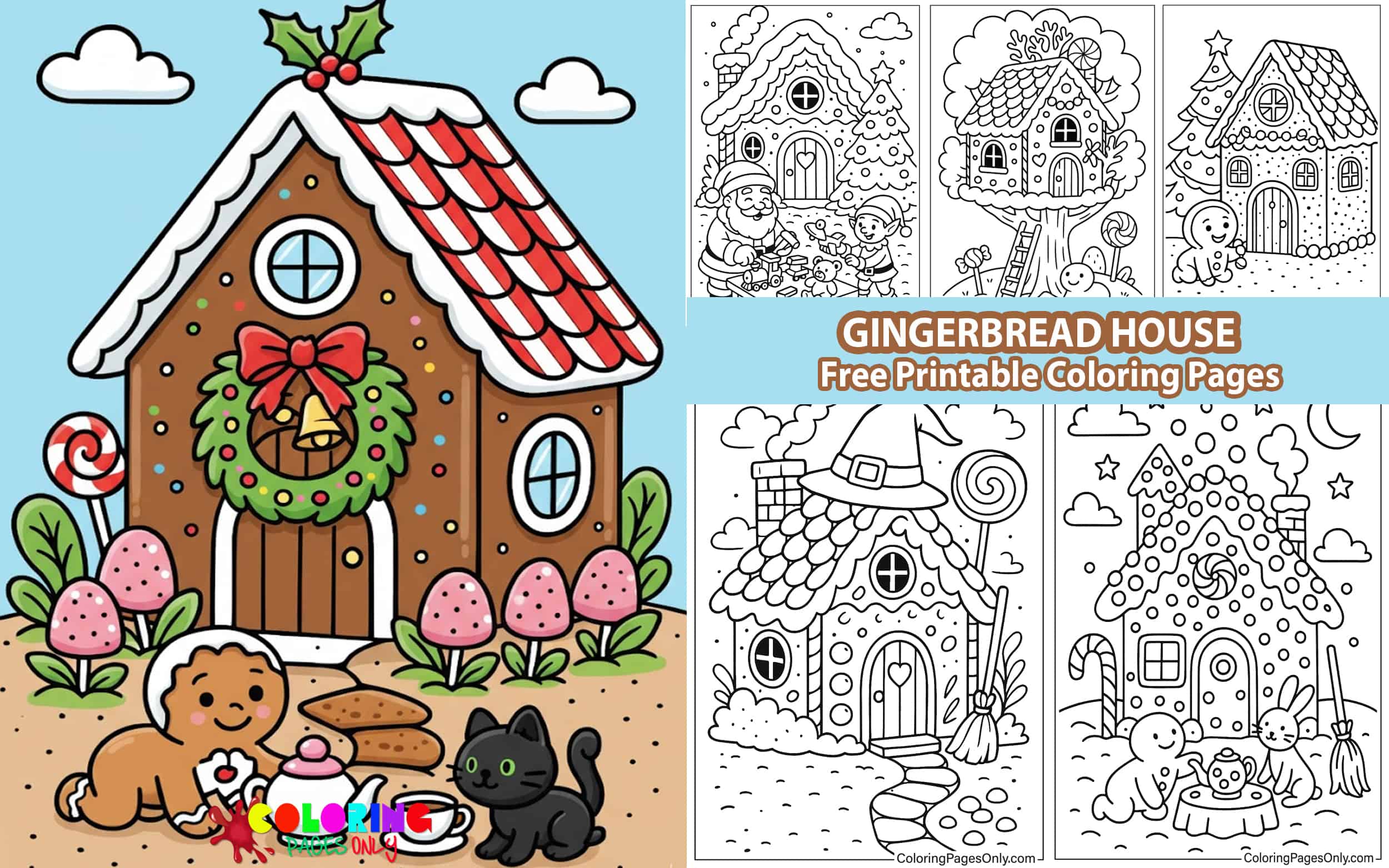 Gingerbread House Coloring Pages