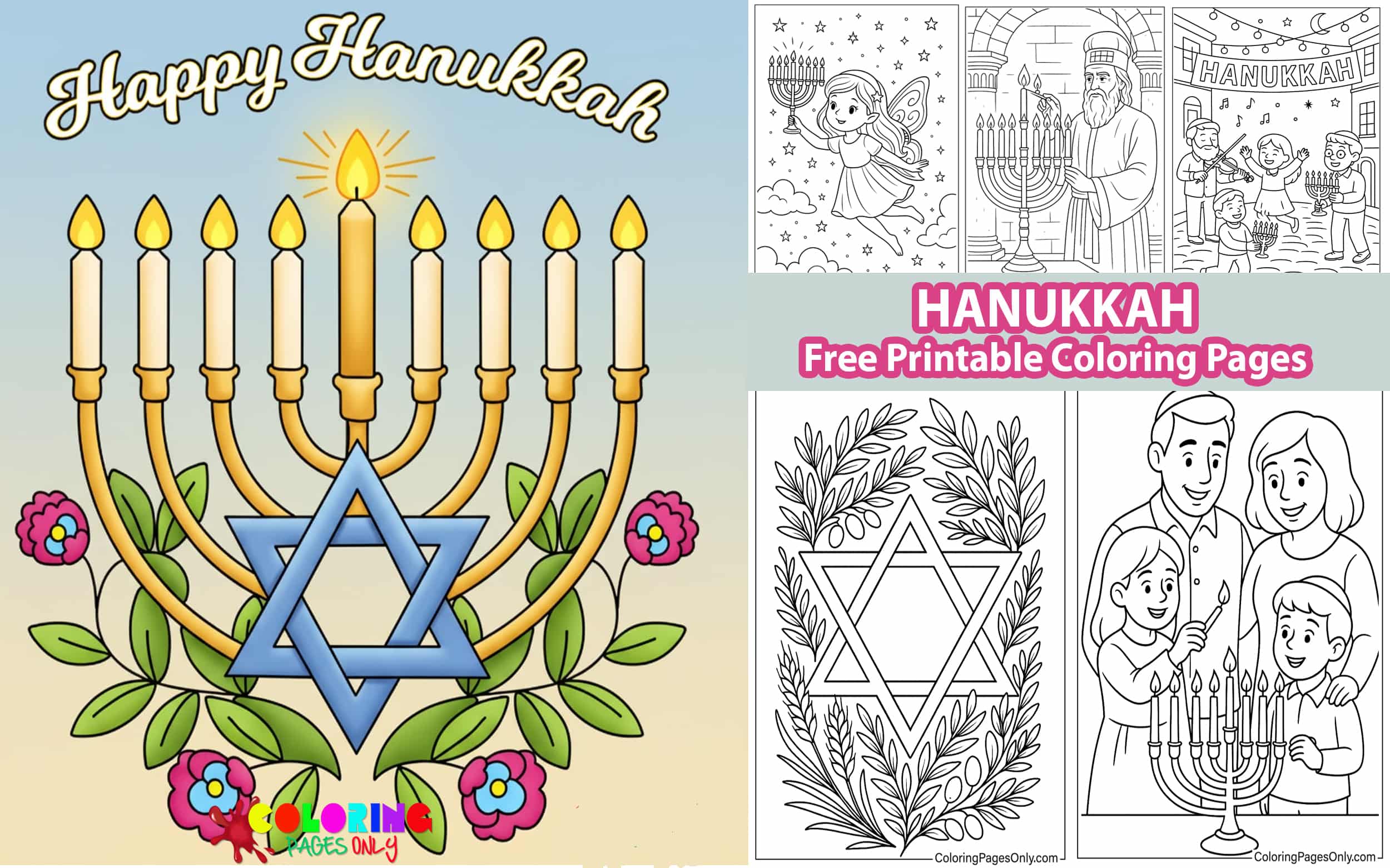 Hanukkah Coloring Pages