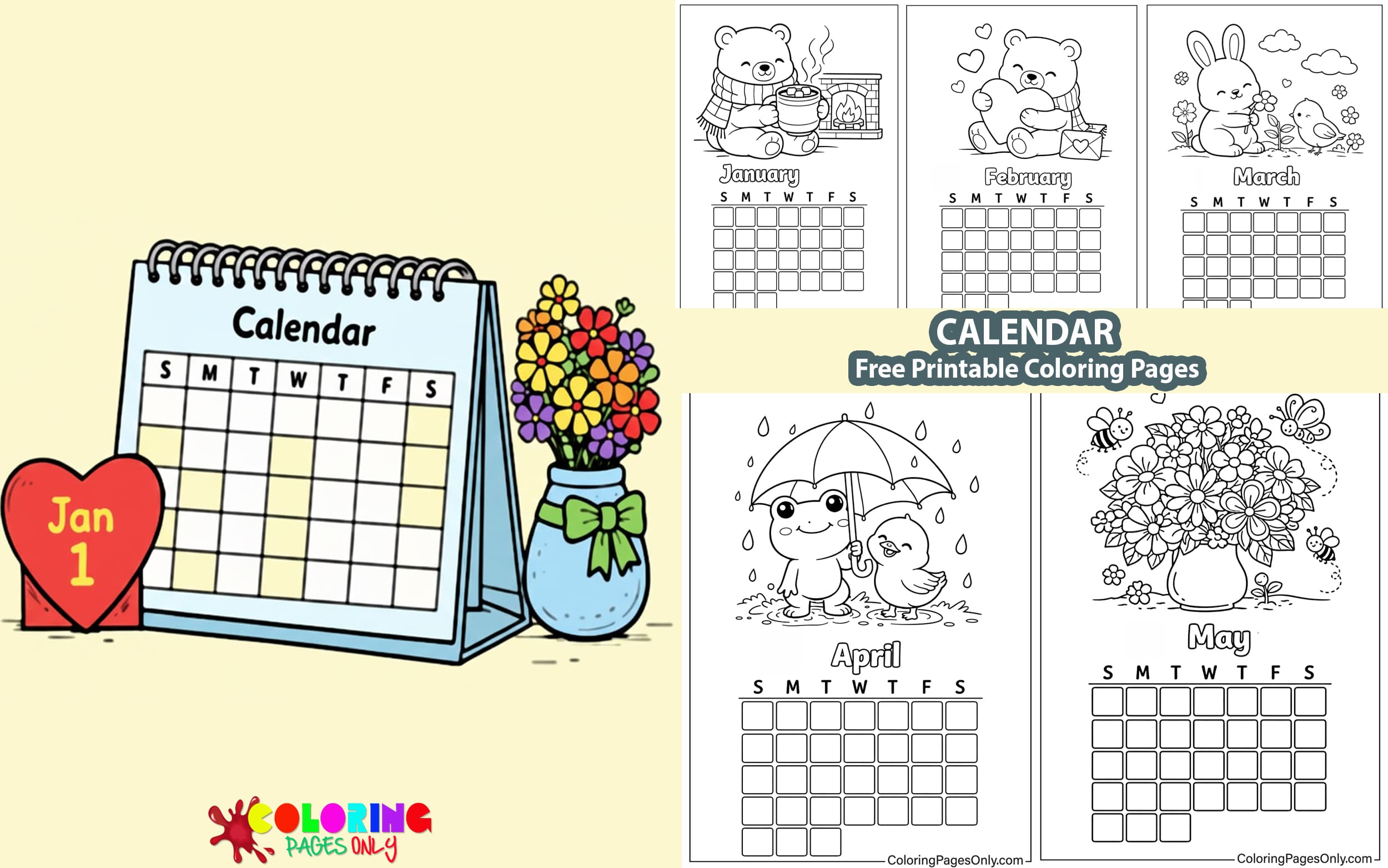 Calendar Coloring Pages