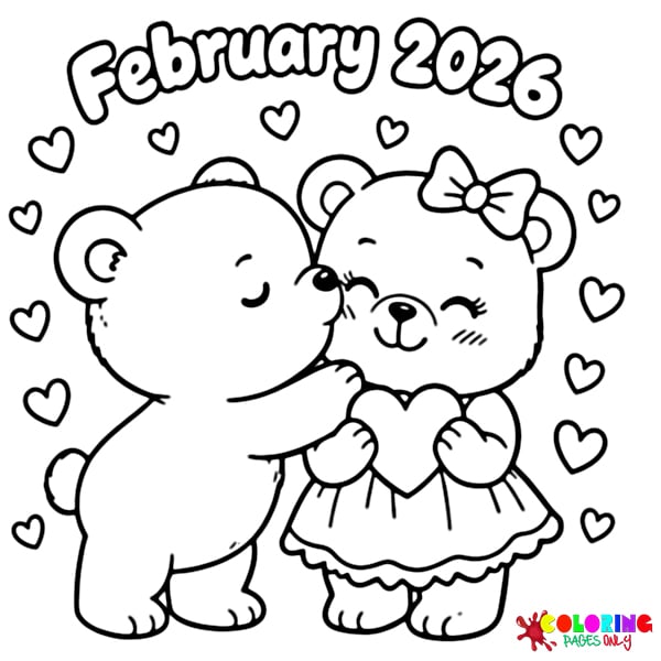 February 2026 Coloring Pages