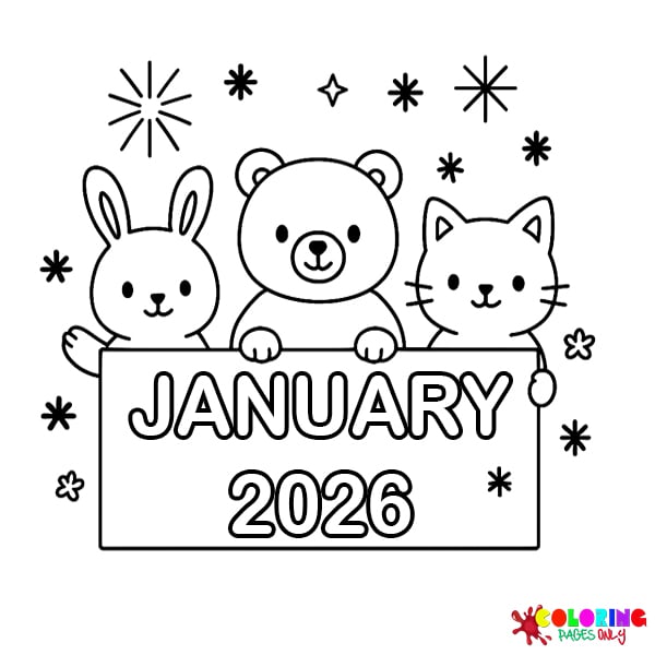 January 2026 Coloring Pages