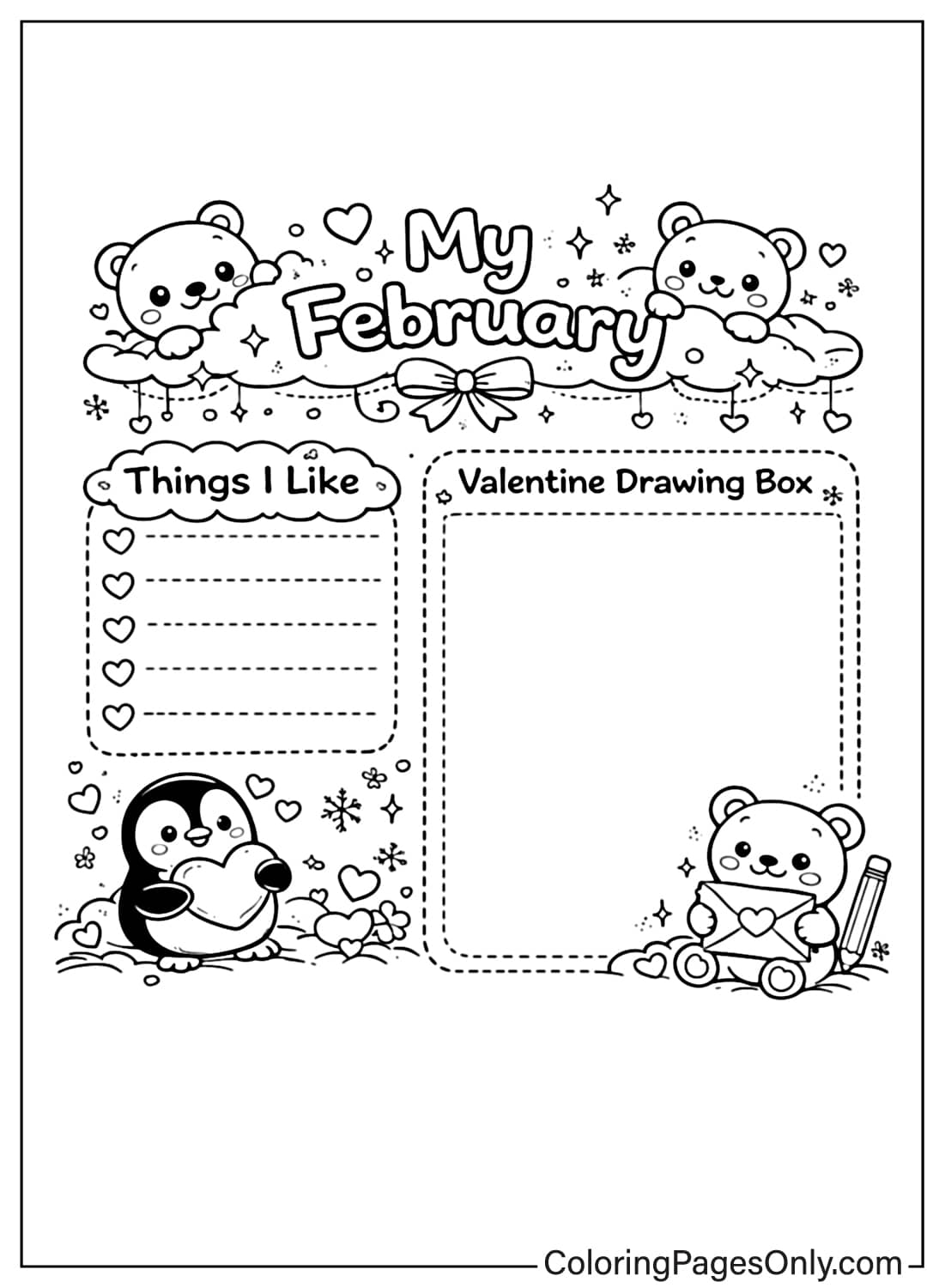 my february coloring pages for kids from February 2026