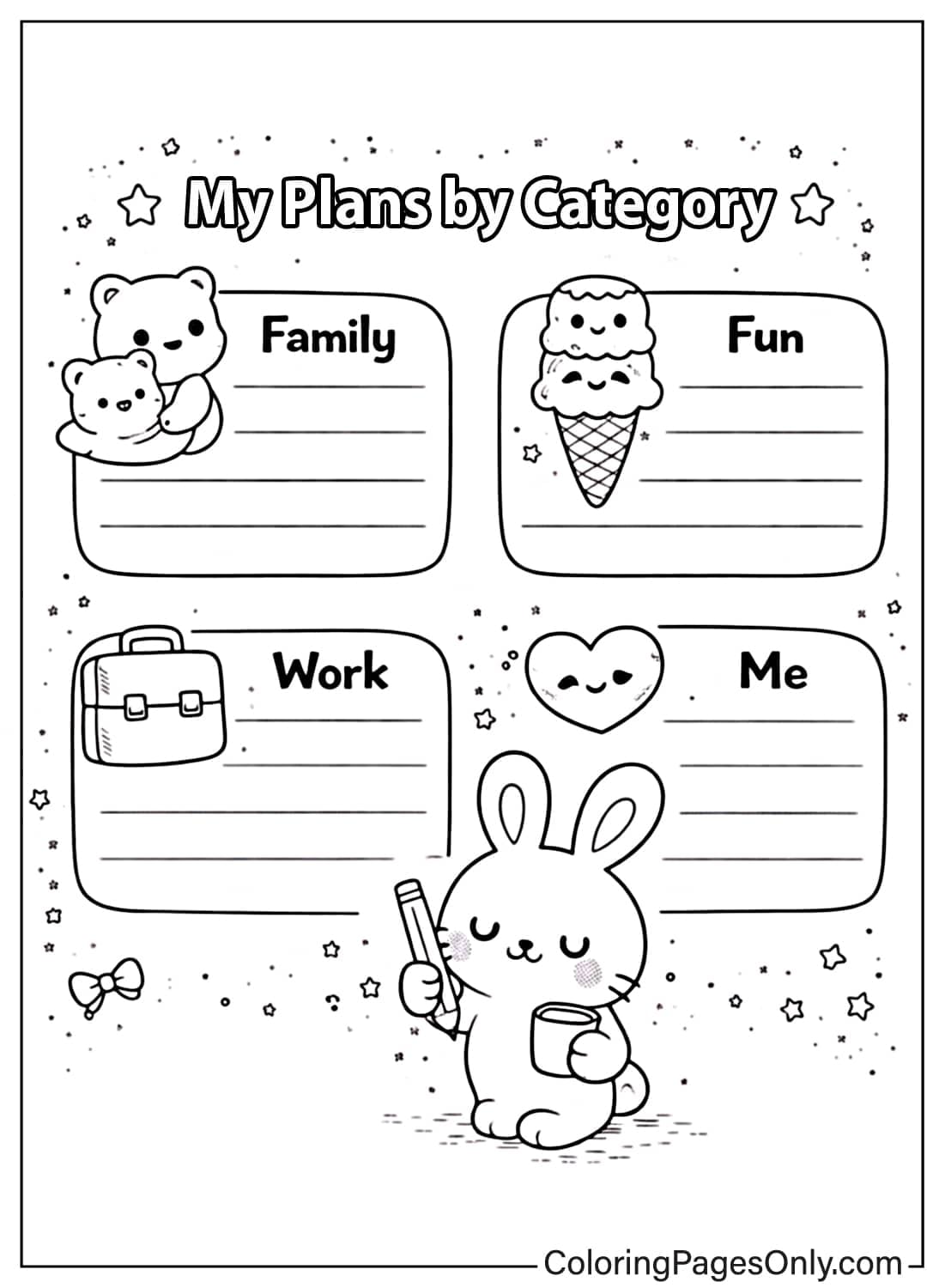 plans by category calendar coloring pages from Calendar