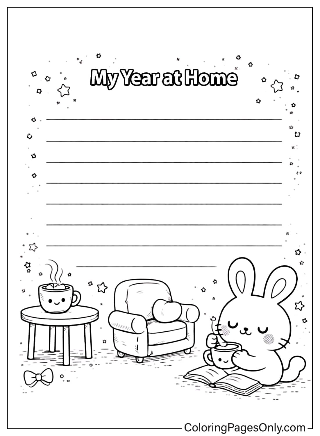 year at home calendar coloring pages cozy from Calendar