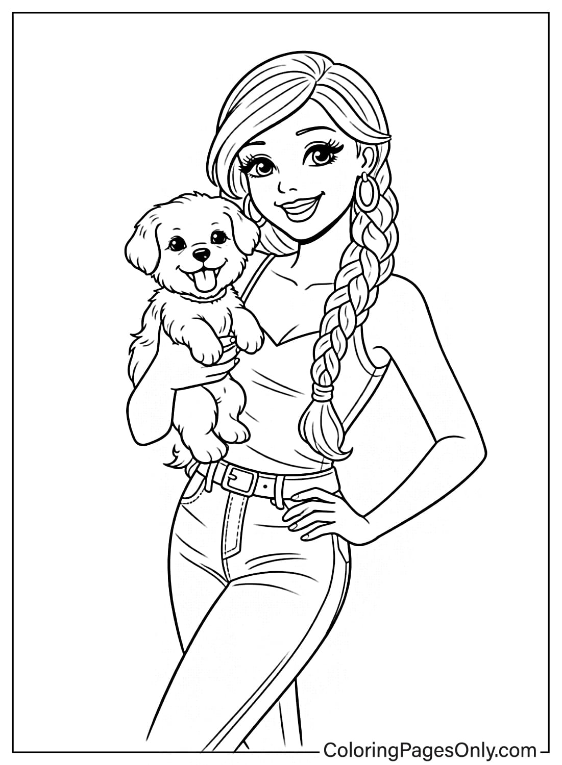 Barbie Coloring Pages for animal lovers from Barbie