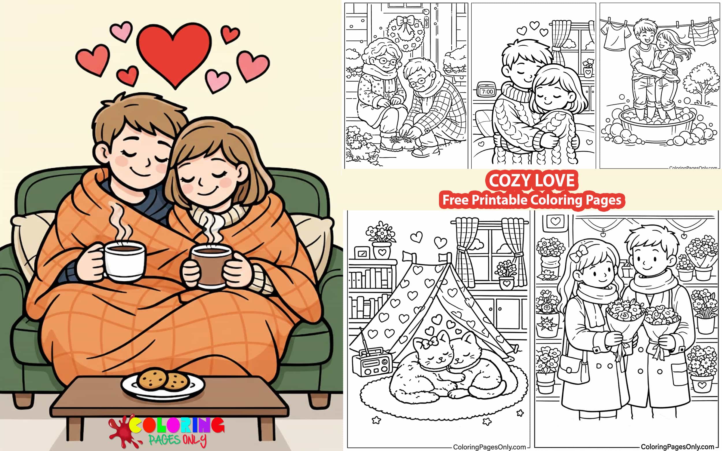 Cozy Love Coloring Pages