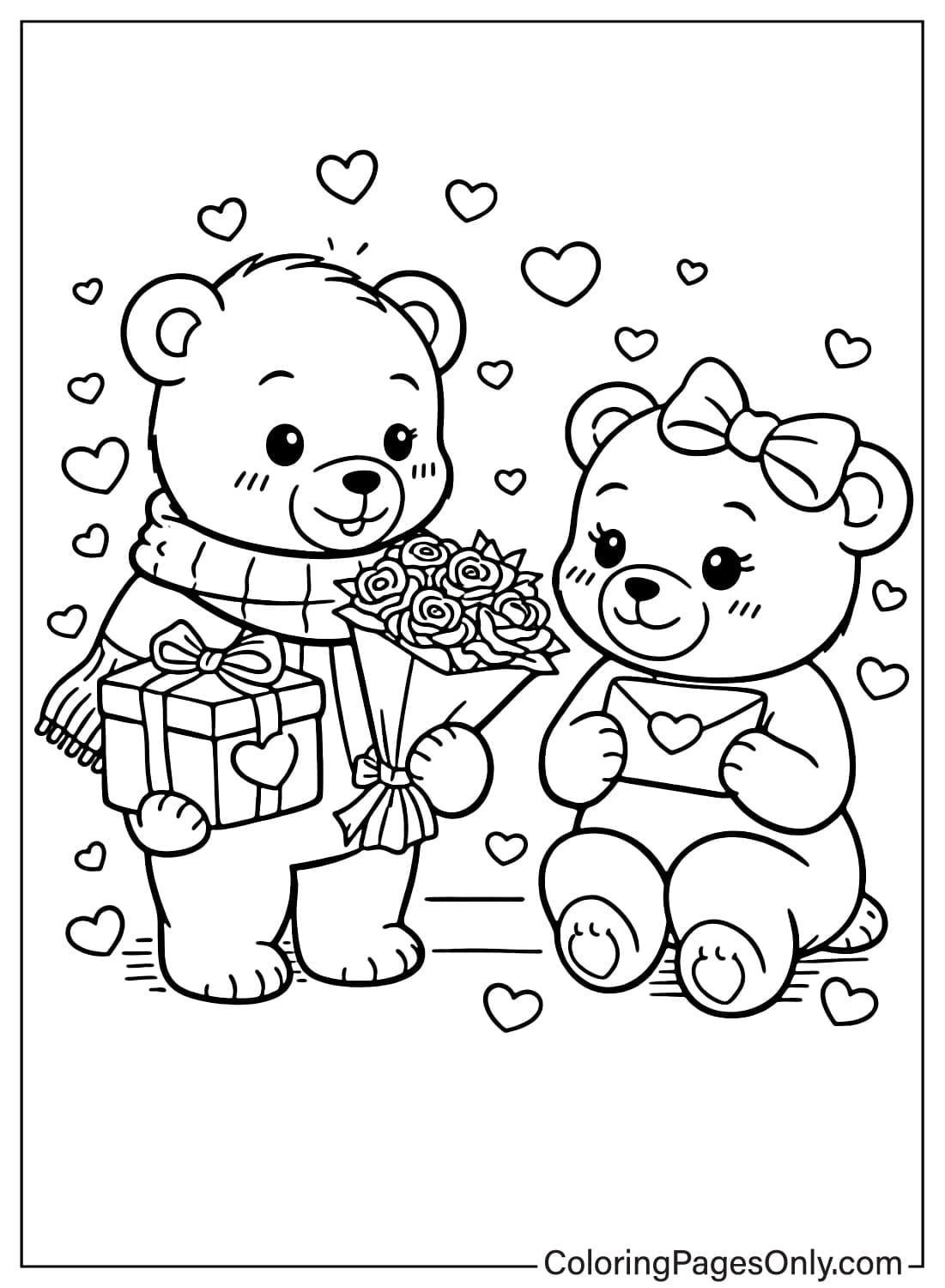 Cozy Love Coloring Pages Cute Teddy Bear Love from Cozy Love