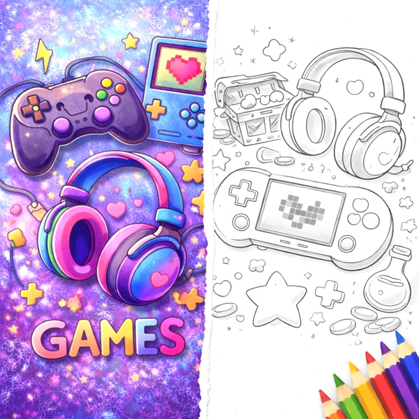 Games coloring pages