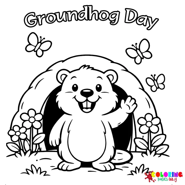 Groundhog Day Coloring Pages