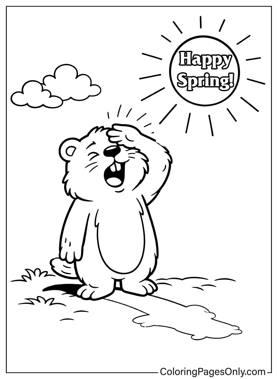 Groundhog Day Coloring Pages Sun And Shadow Scene from Groundhog Day