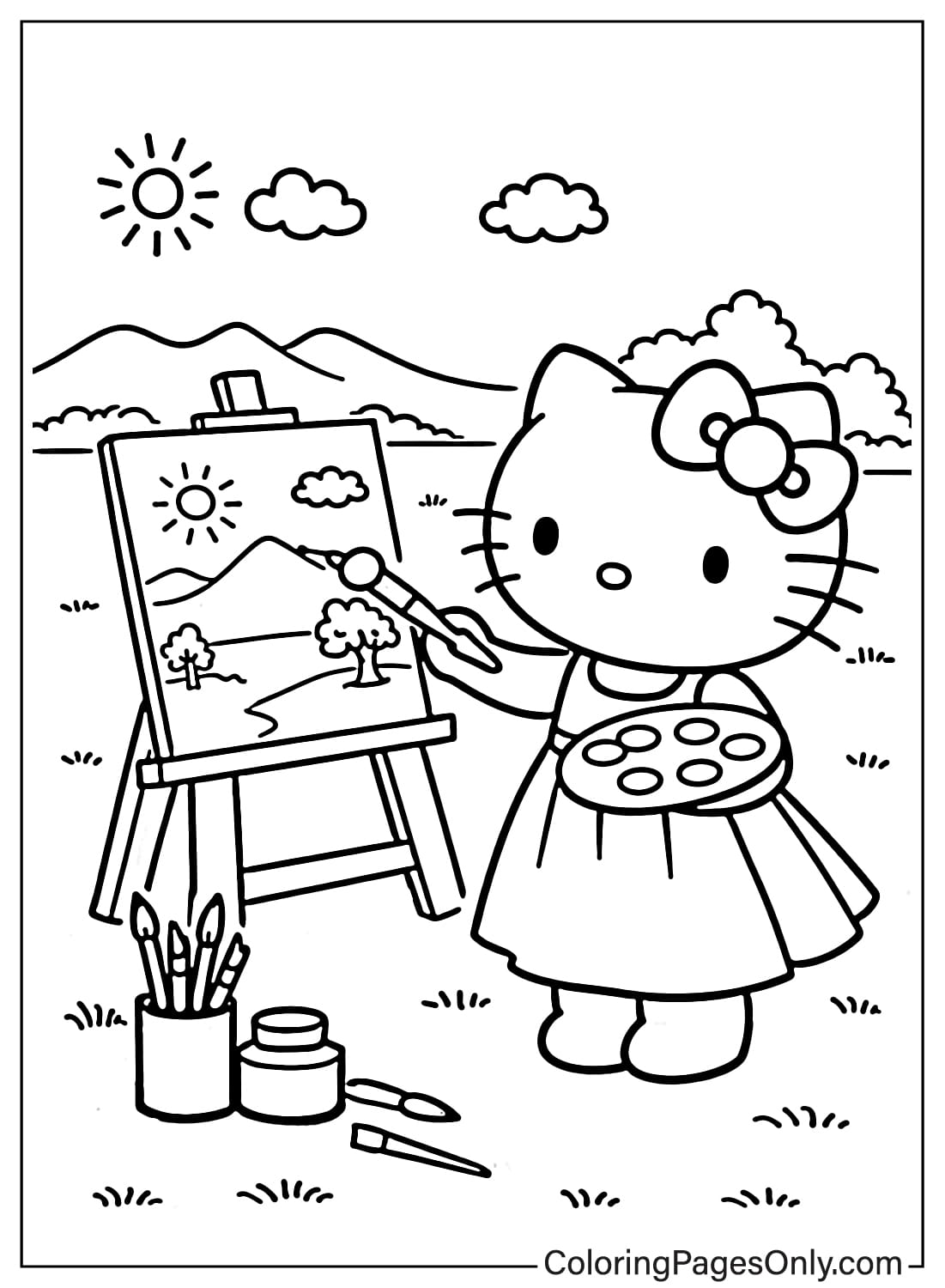 Hello Kitty coloring pages painting art from Hello Kitty