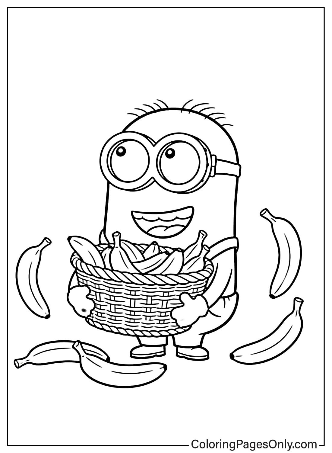 Minion Coloring Pages with bananas from Minion