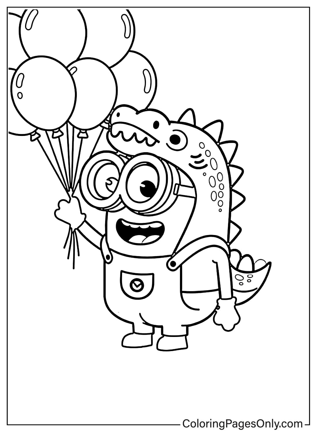 Minion Coloring Pages dinosaur costume from Minion