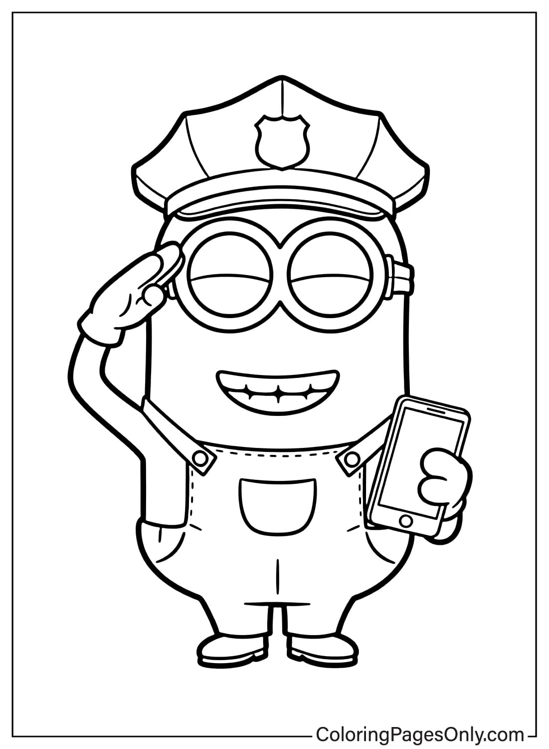 Minion Coloring Pages police officer from Minion