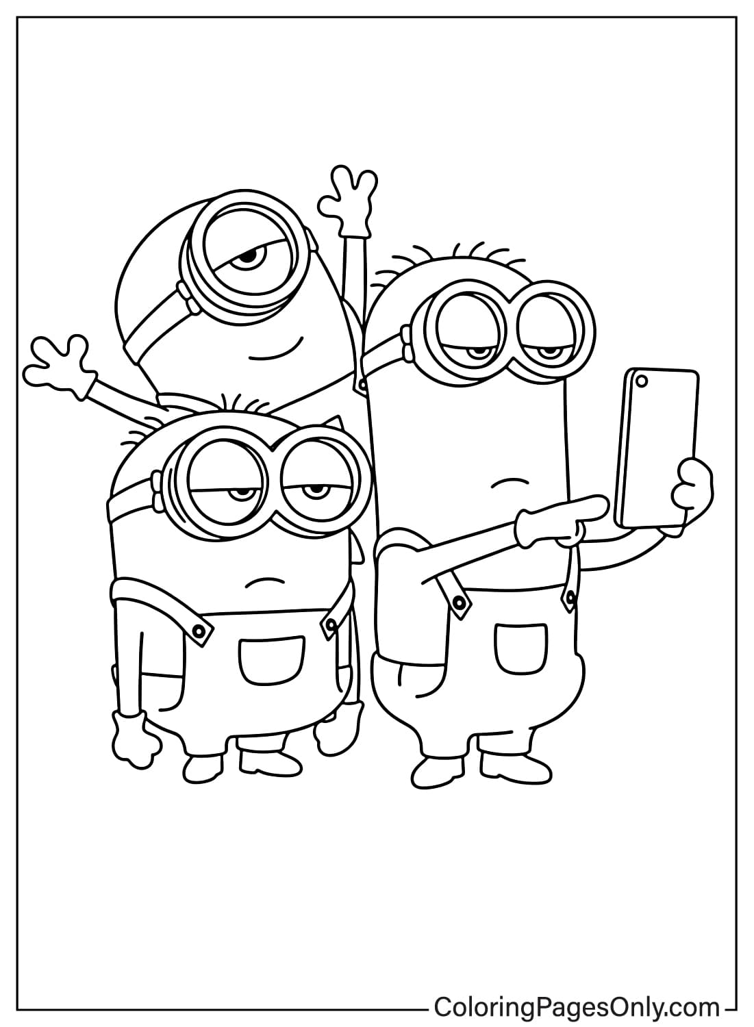 Minion Coloring Pages taking a selfie from Minion