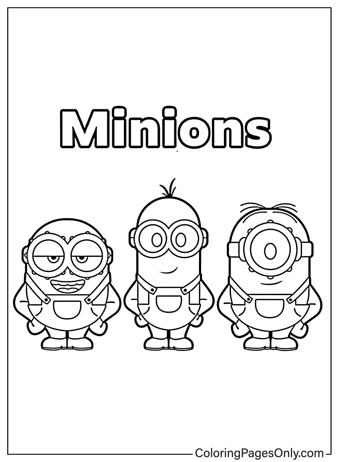 Minion Coloring Pages three characters from Minion