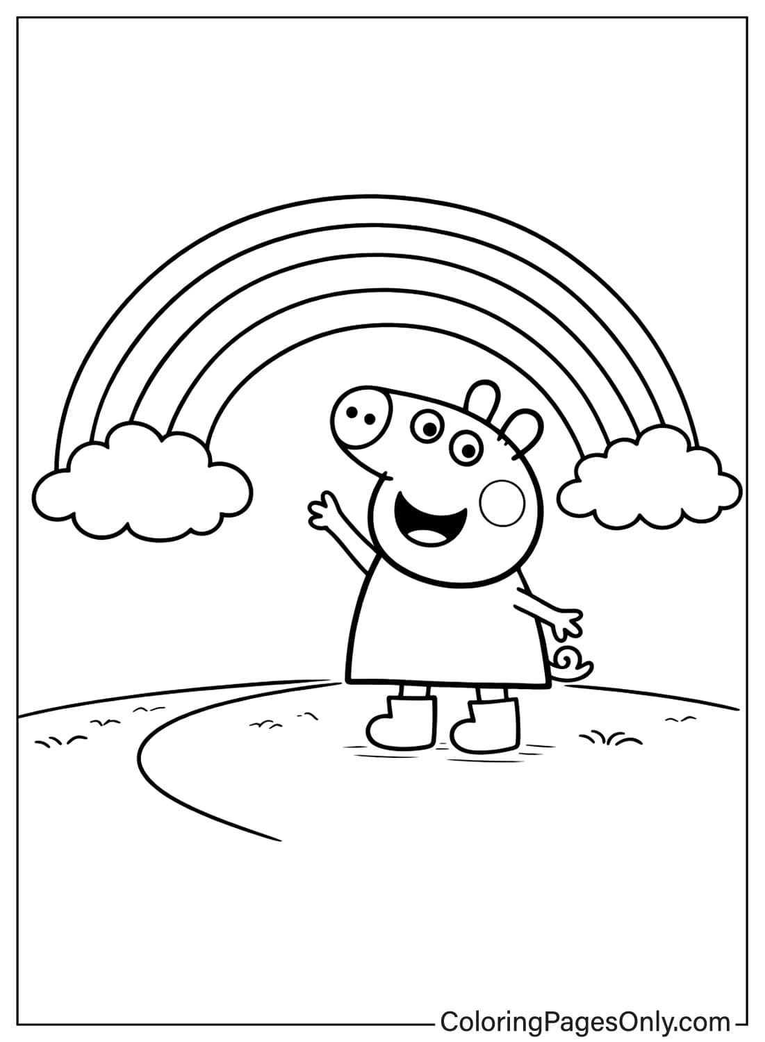 Peppa Pig Rainbow Coloring Page from Peppa Pig