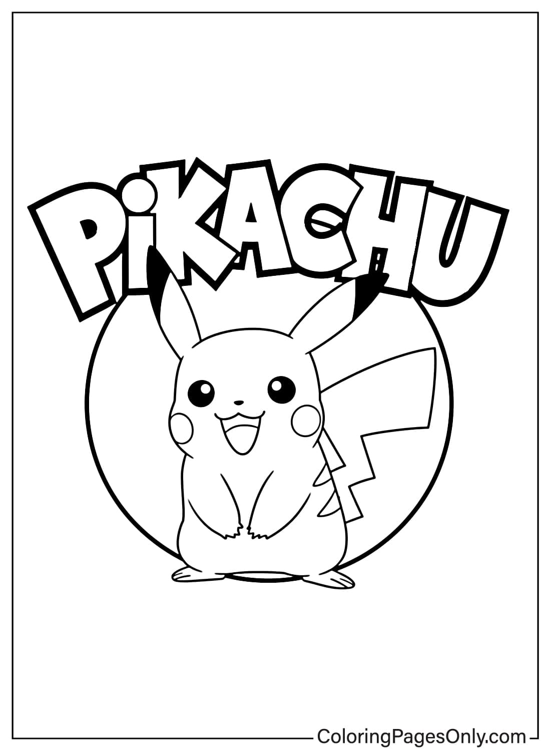 Pikachu Logo Coloring Page from Pikachu