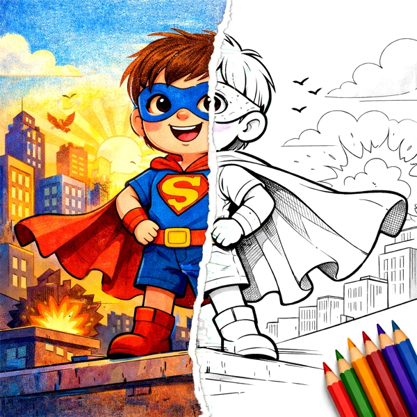 Superhero coloring pages