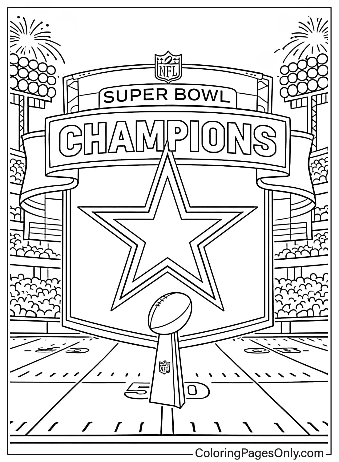 Dallas Cowboys NFL logo coloring page from NFL