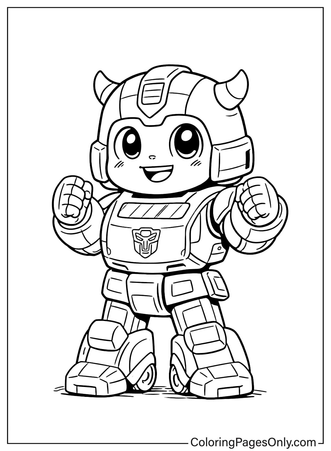 Transformers coloring pages with cute Bumblebee robot from Transformers