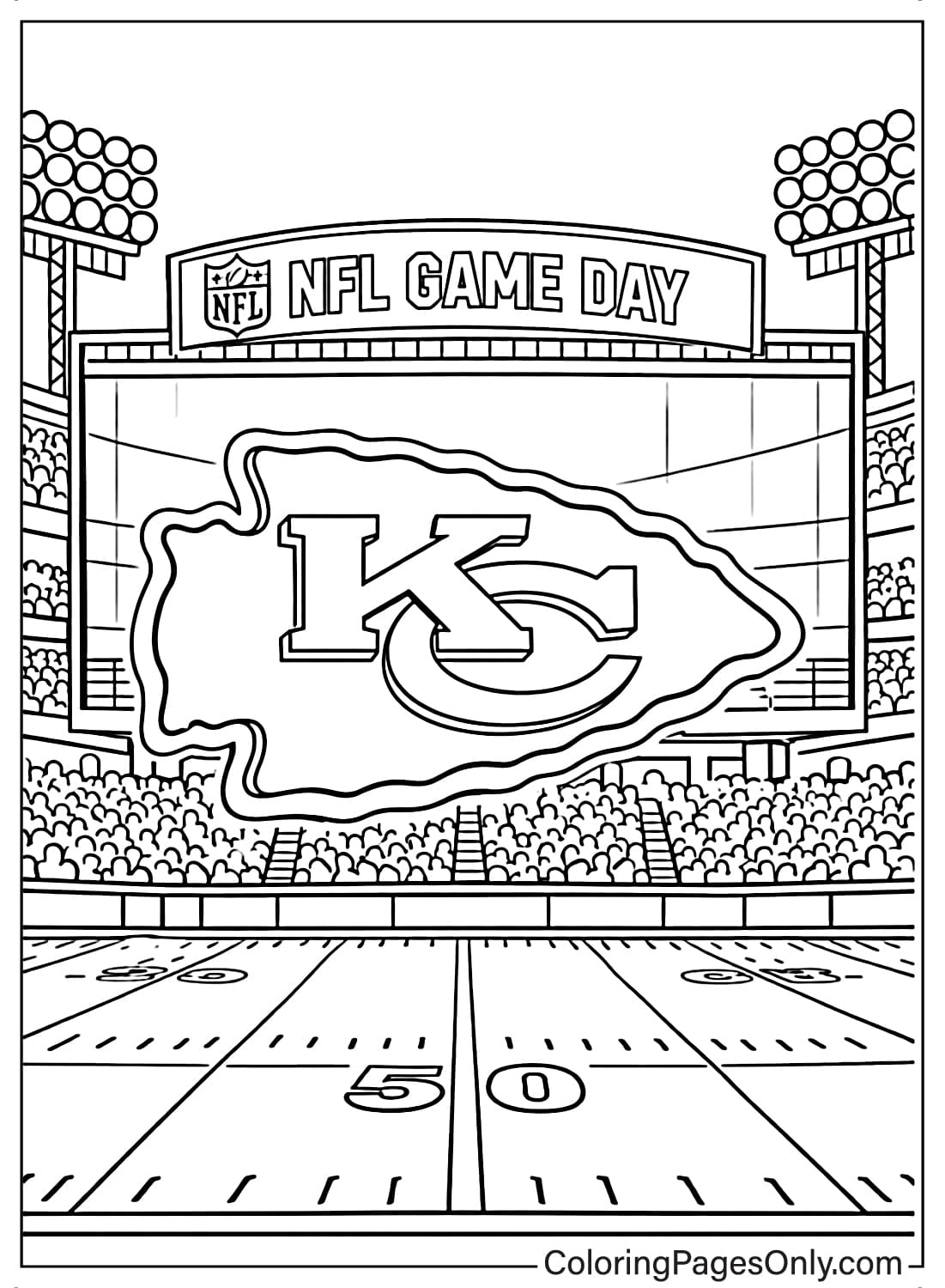 Kansas City Chiefs NFL logo coloring page from NFL