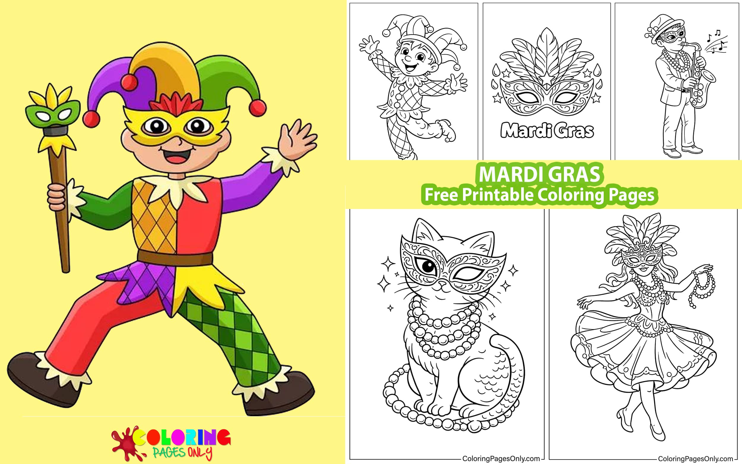 Mardi Gras Coloring Pages