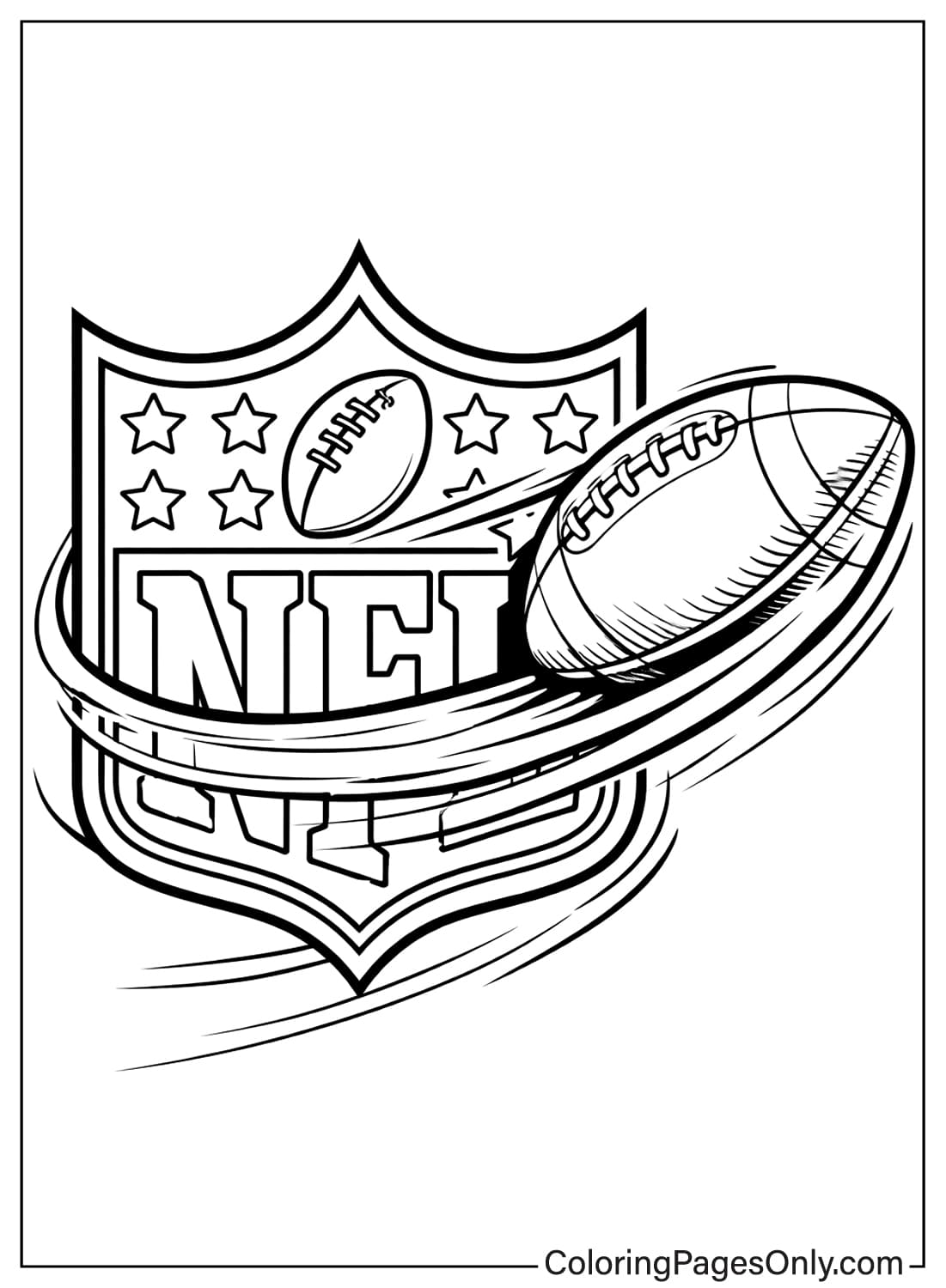 NFL flying football logo coloring page from NFL