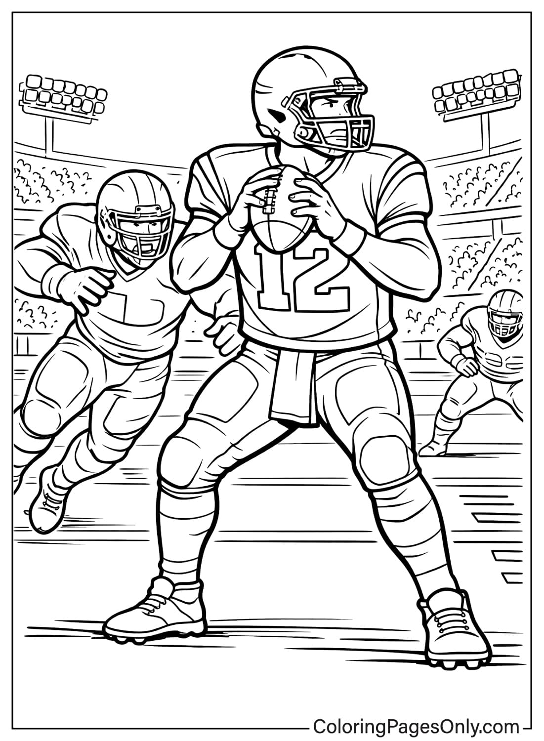 NFL quarterback action coloring page from NFL