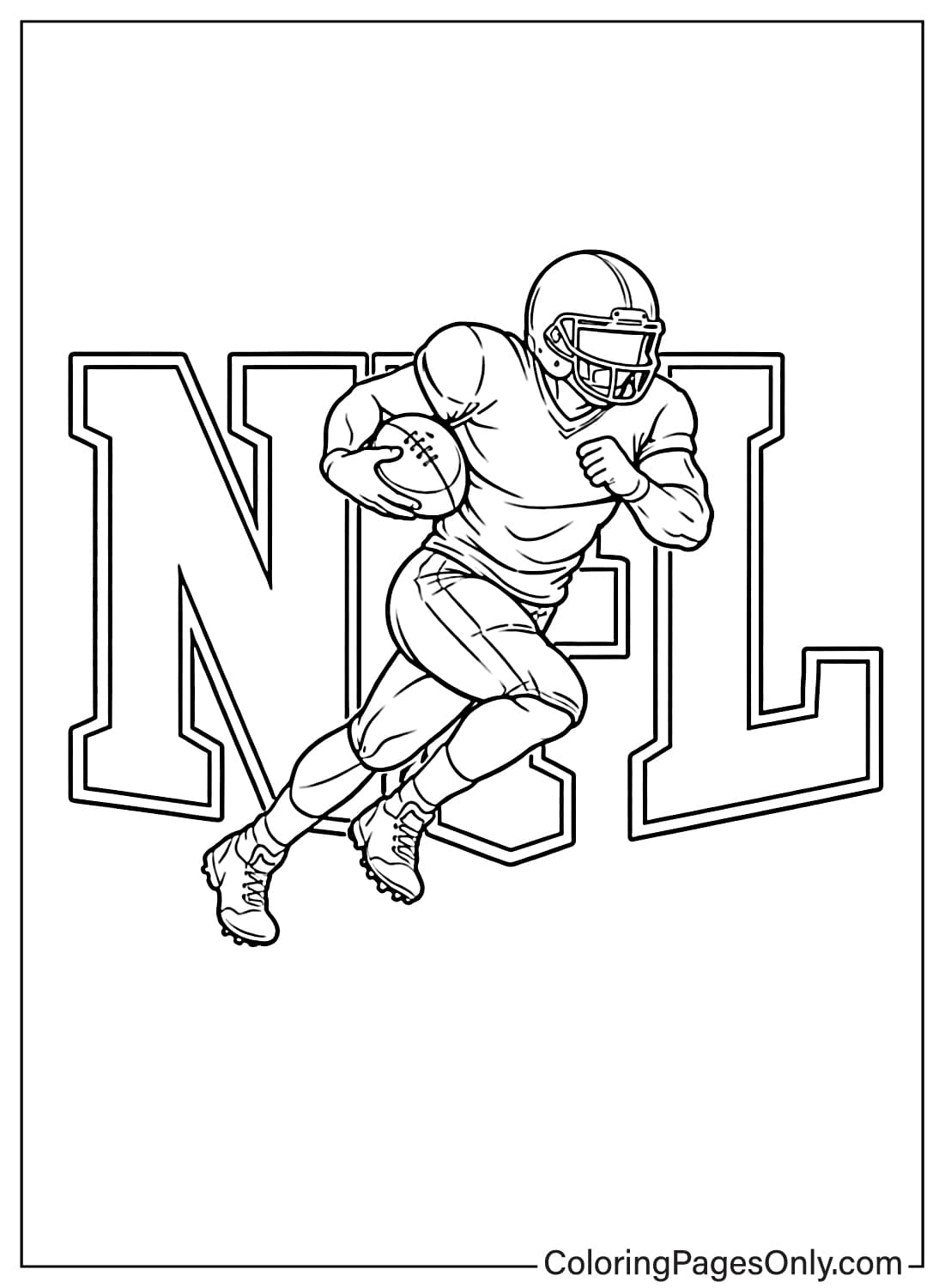 NFL running football player coloring page from NFL