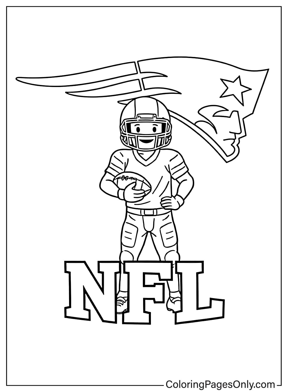 New England Patriots NFL logo coloring page from NFL