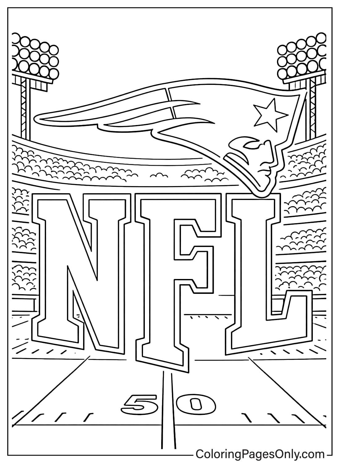New England Patriots NFL team logo coloring page from NFL