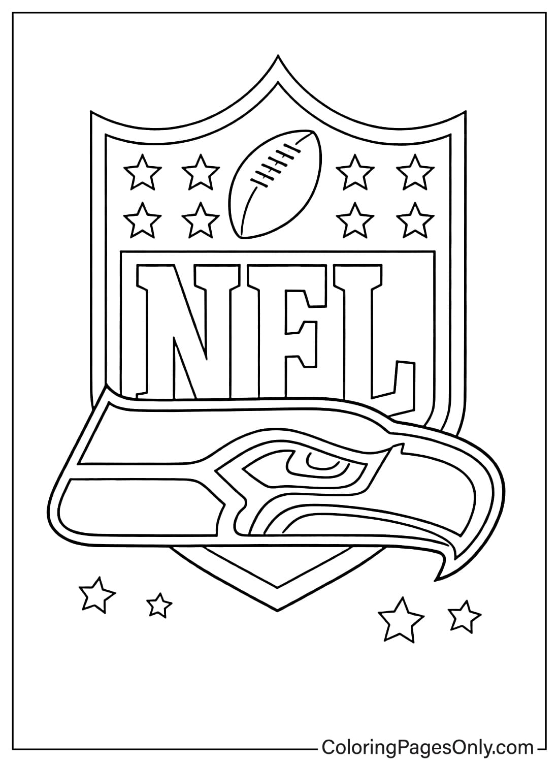 Seattle Seahawks NFL logo coloring page from NFL