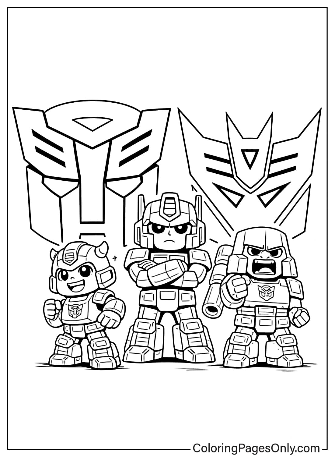 Transformers team heroes coloring page from Transformers